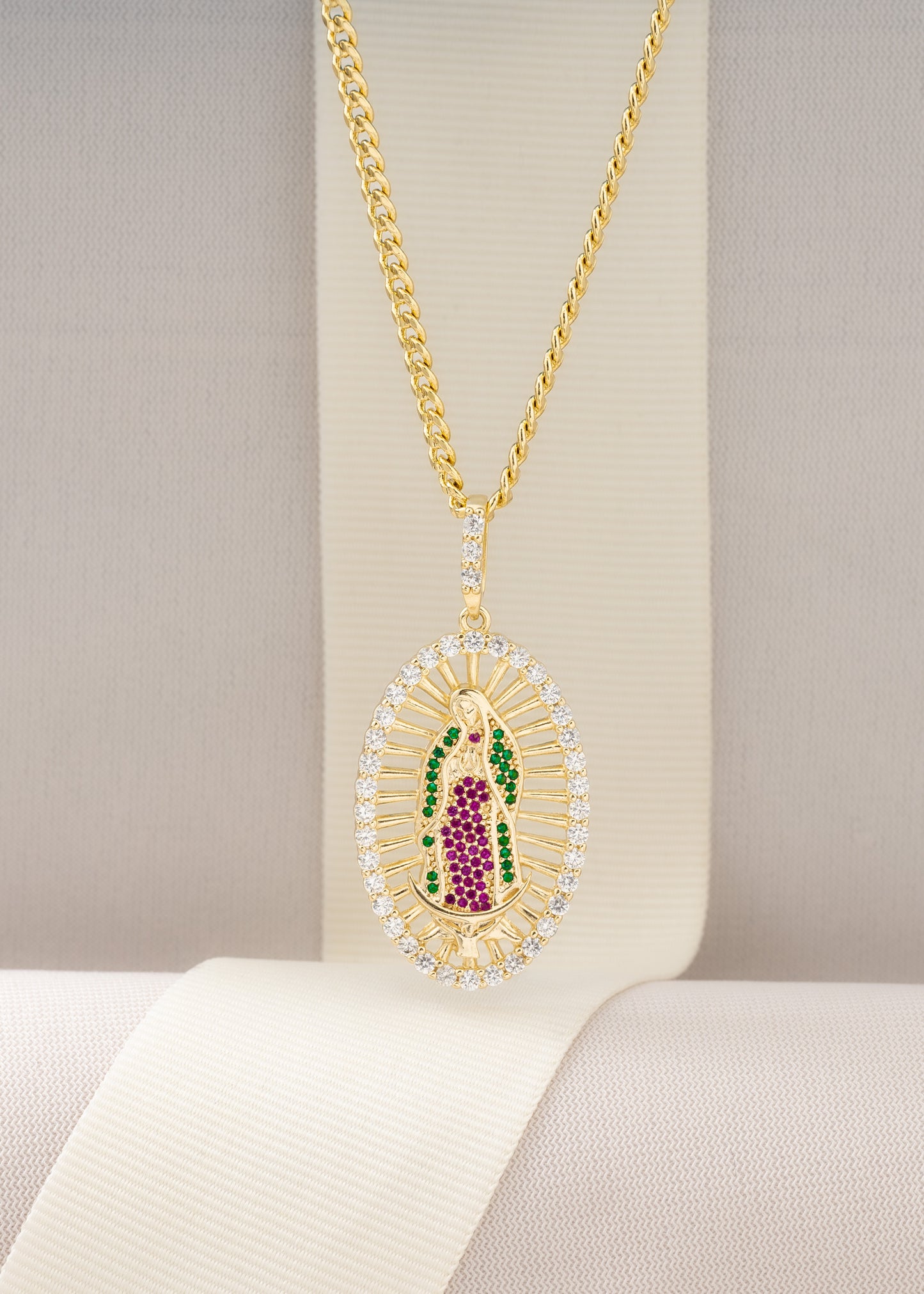 Dije Virgen Guadalupe Grande Swaroski