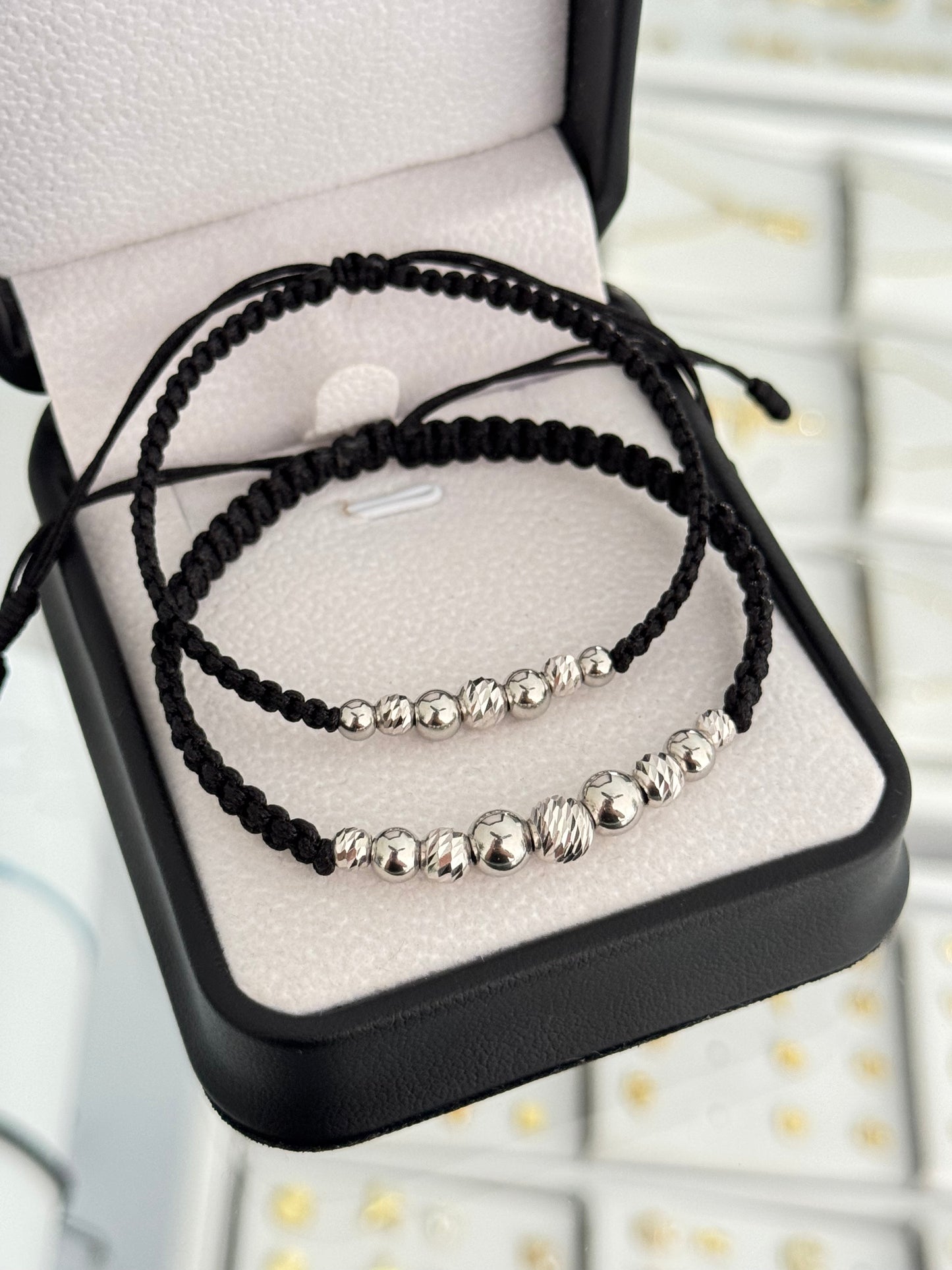 Pulsera acero y diamantado Plata ley 925