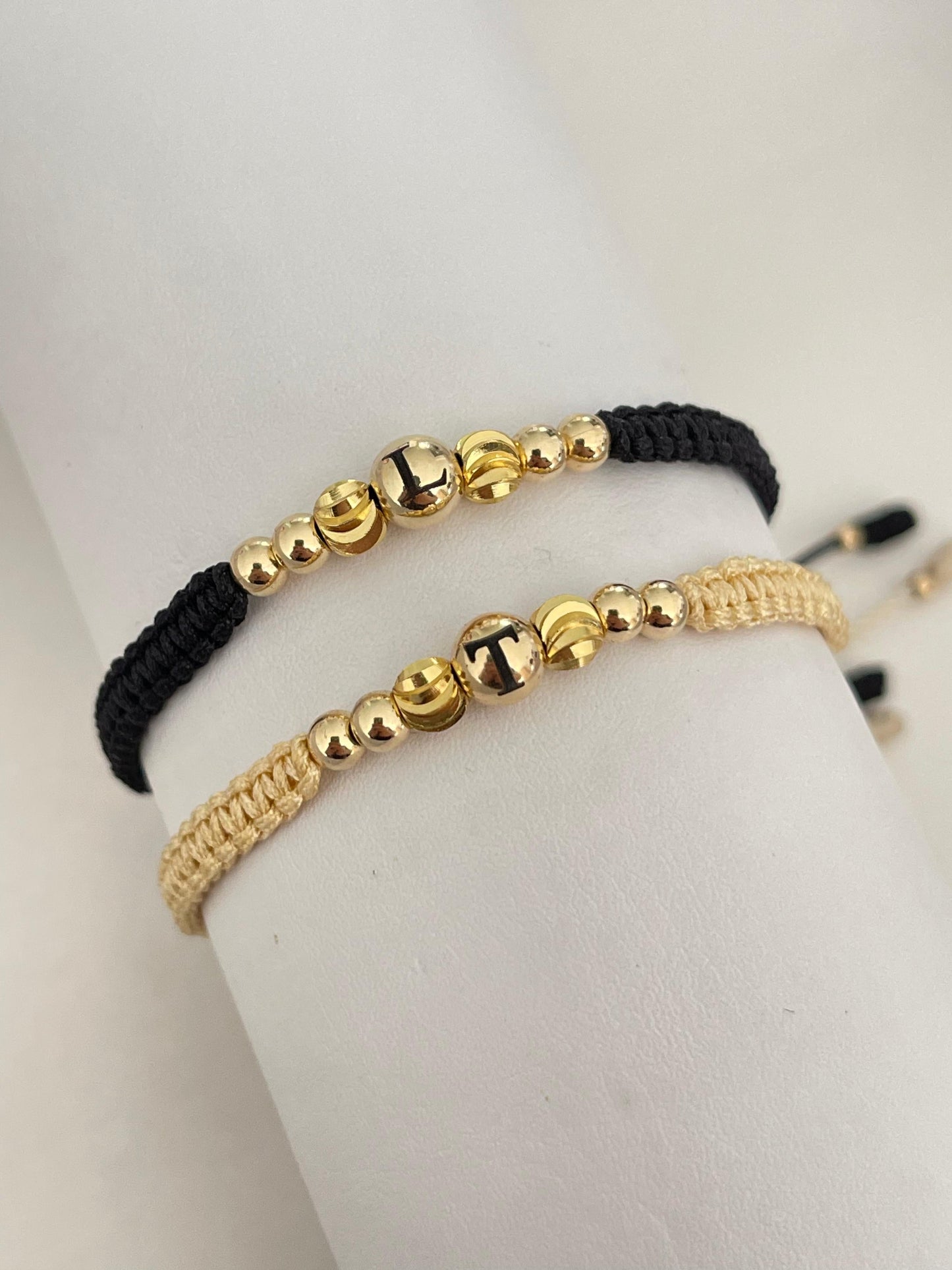 Pulseras pareja italy inicial (5mm, 4mm)