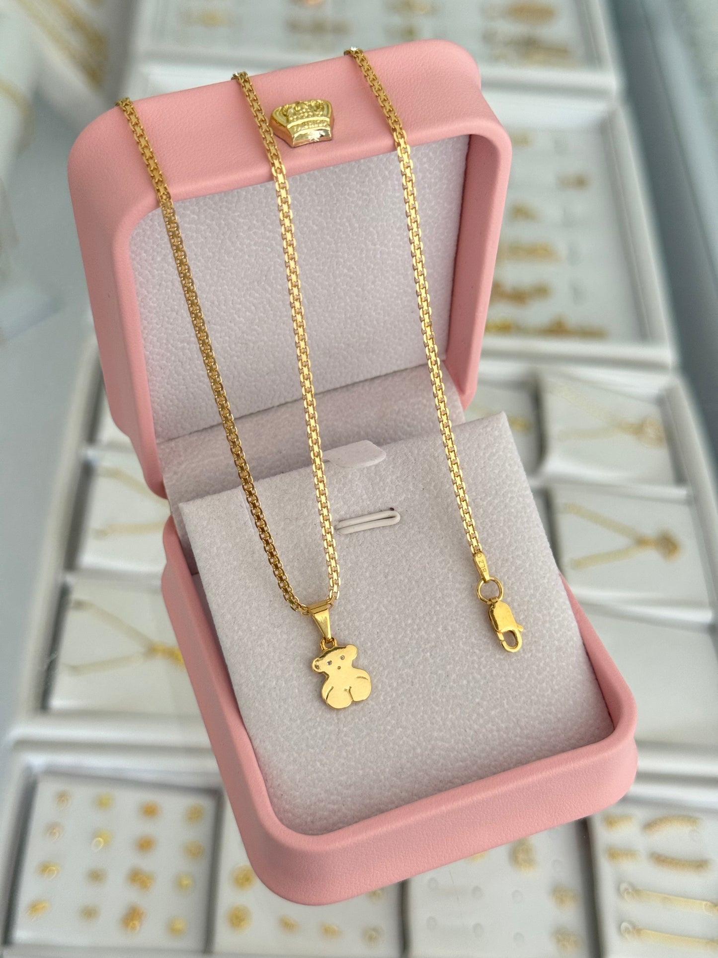 Conjunto T shine (cadena y pulsera China it 2mm 45/16cms + dije oso T shine)