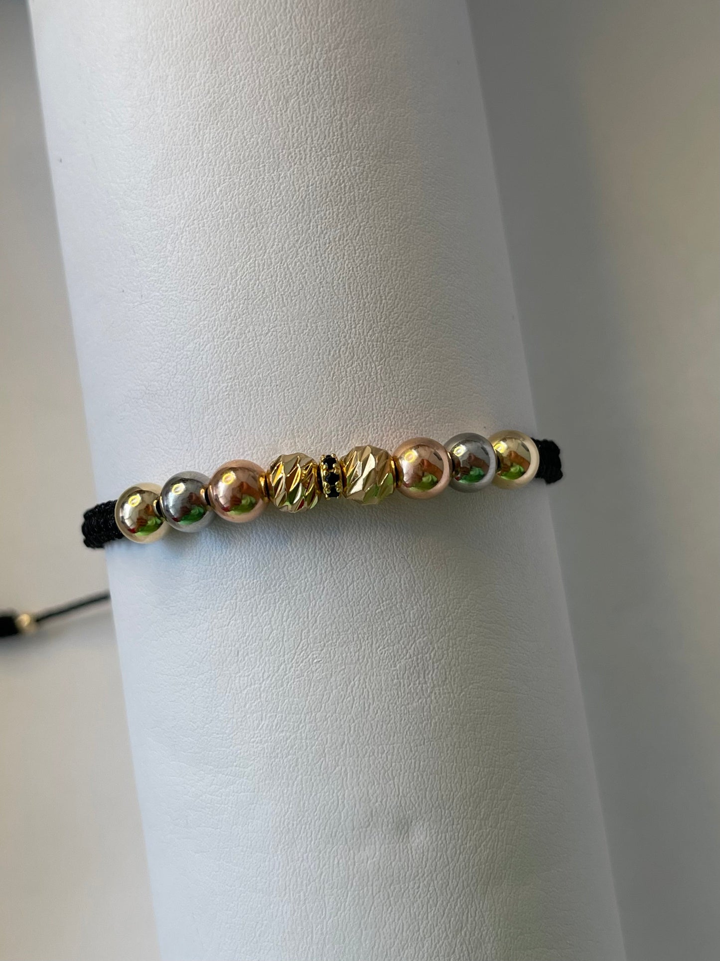 Pulsera 3 oros diamantada ✨ (6mm)