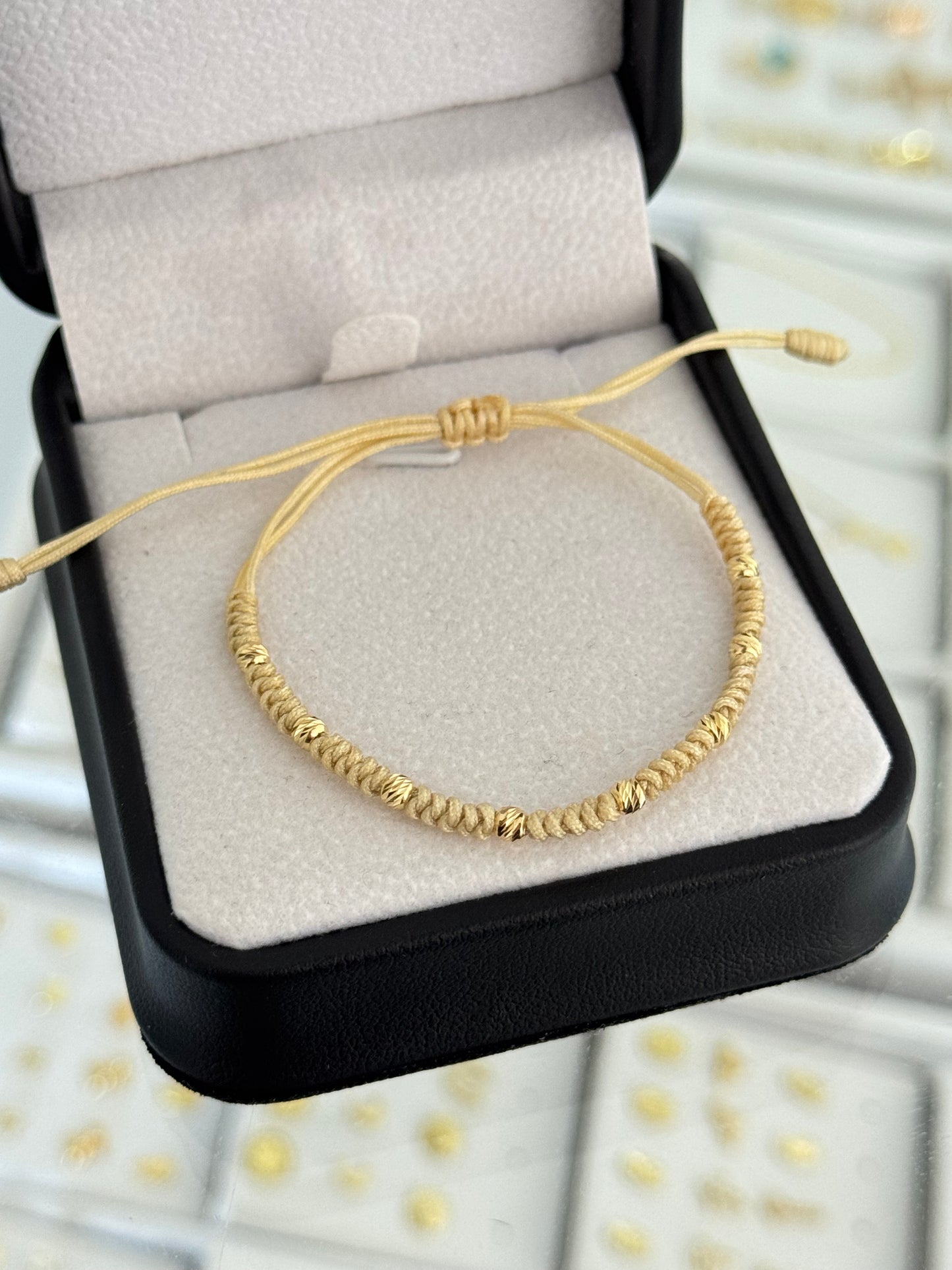 Pulsera tejido serpiente. N de balín: #3 diamantado