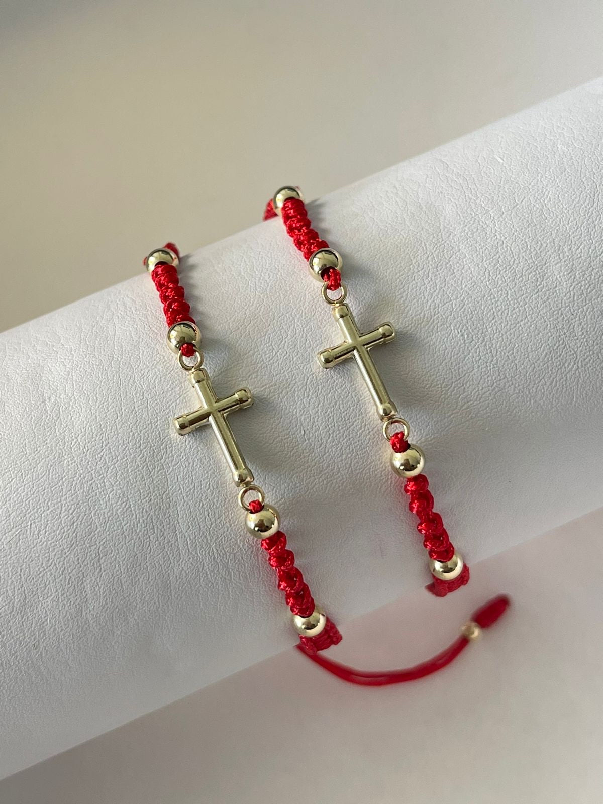 Pulseras cruz mediana de pareja (4mm)