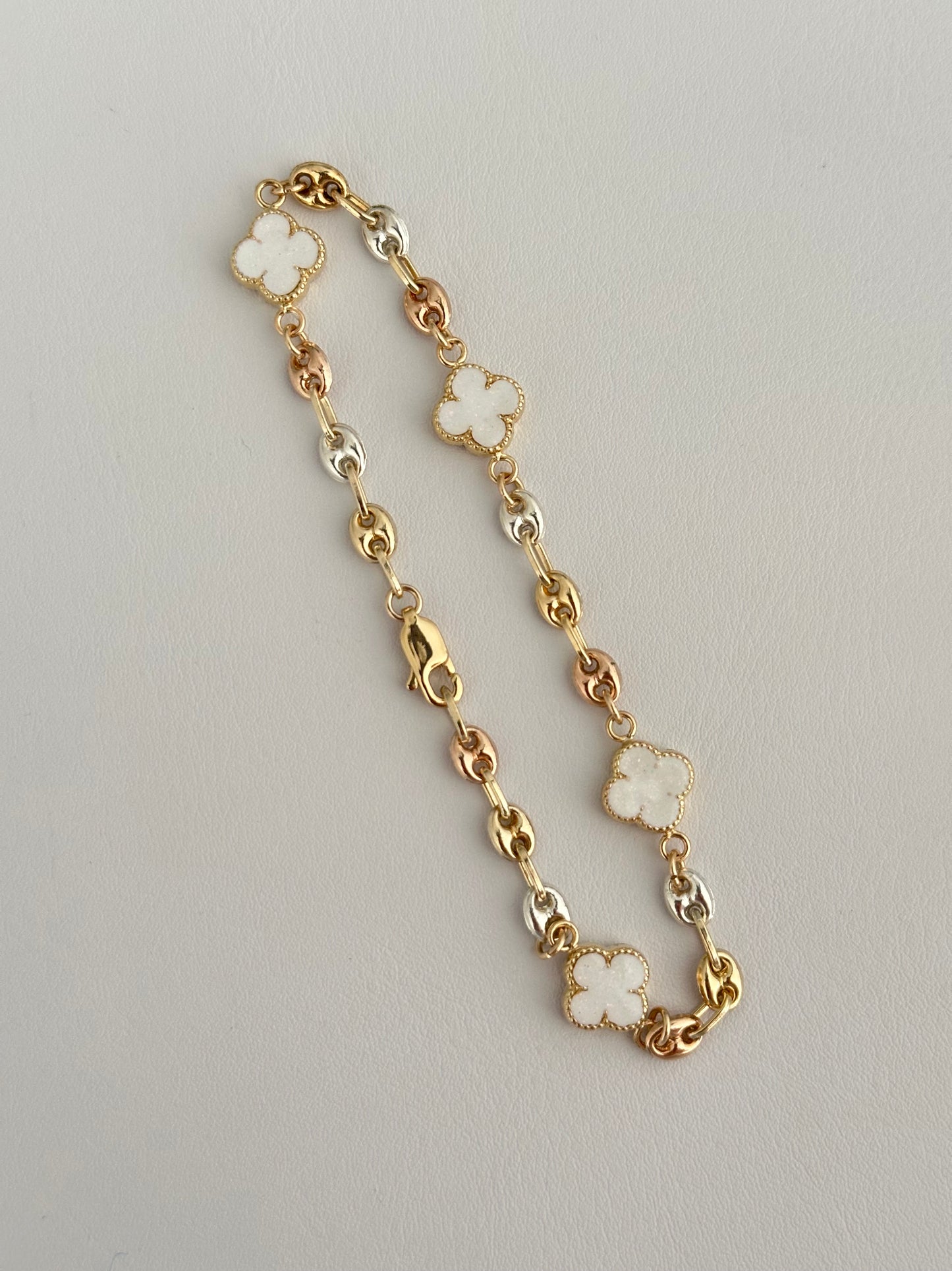 Esclava trébol blanca mini exclusive