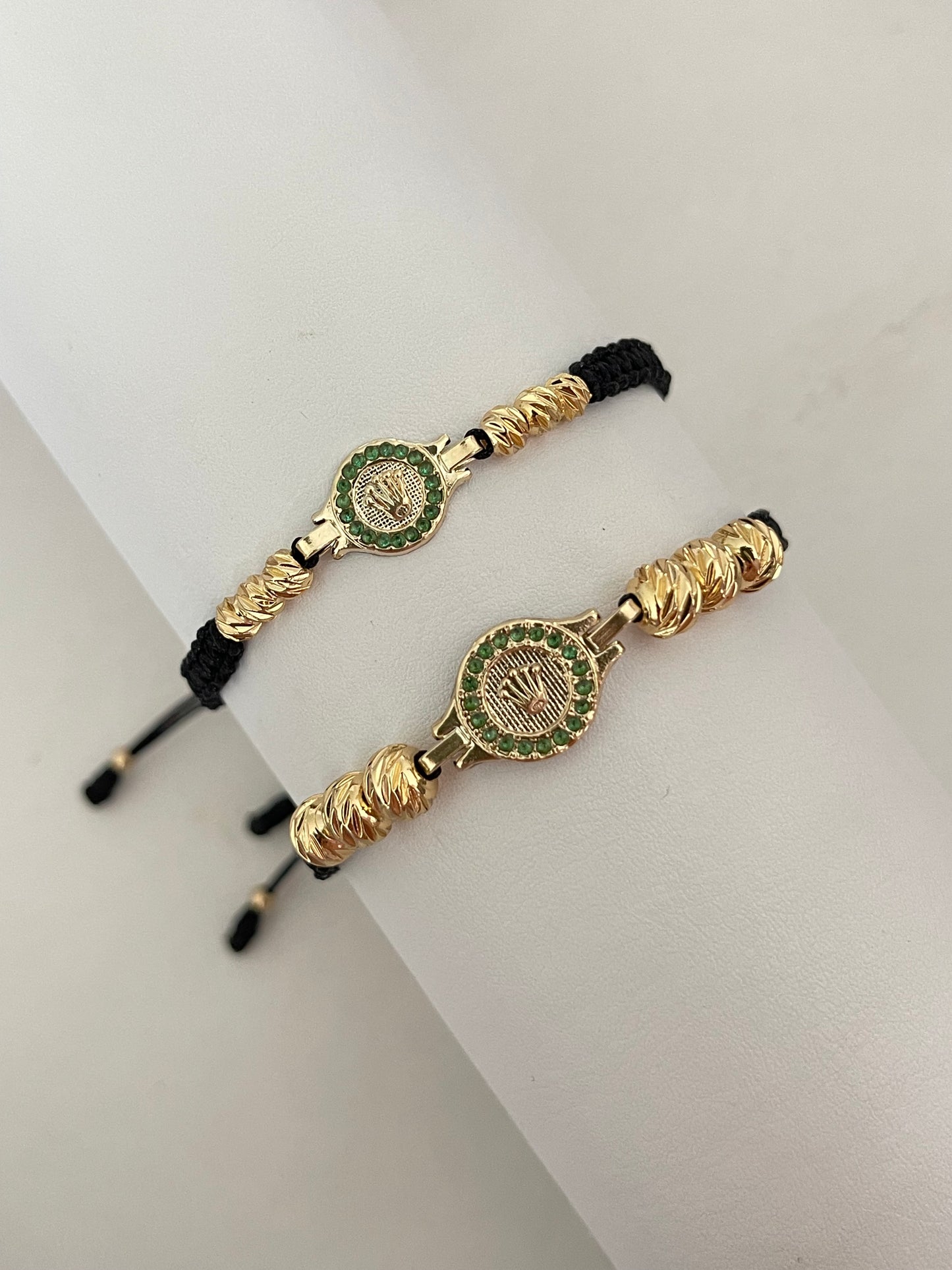 Pulsera Pareja Rlx pequeño y mediano diamantada (6mm y 4mm)