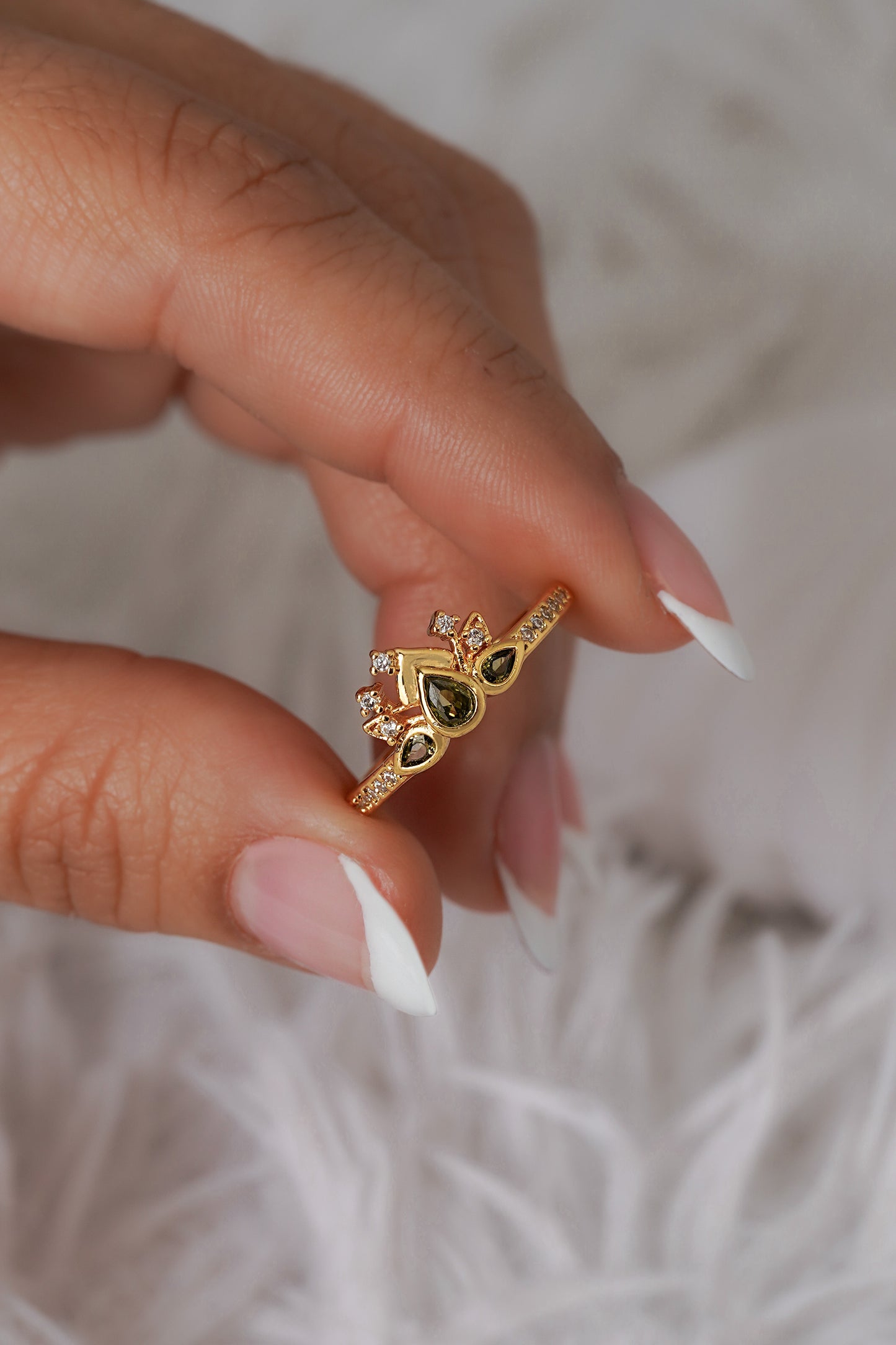 Anillo green bloom ajustable