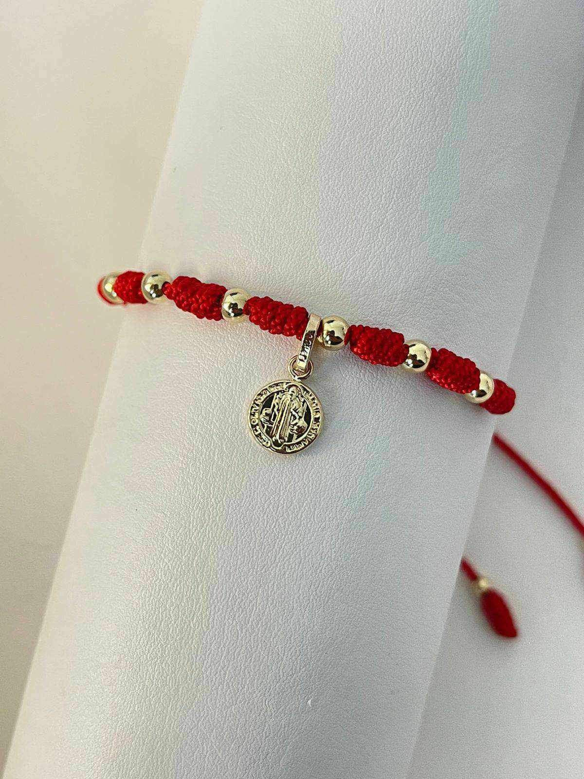 Pulsera 7 nudos + san Benito 8mm