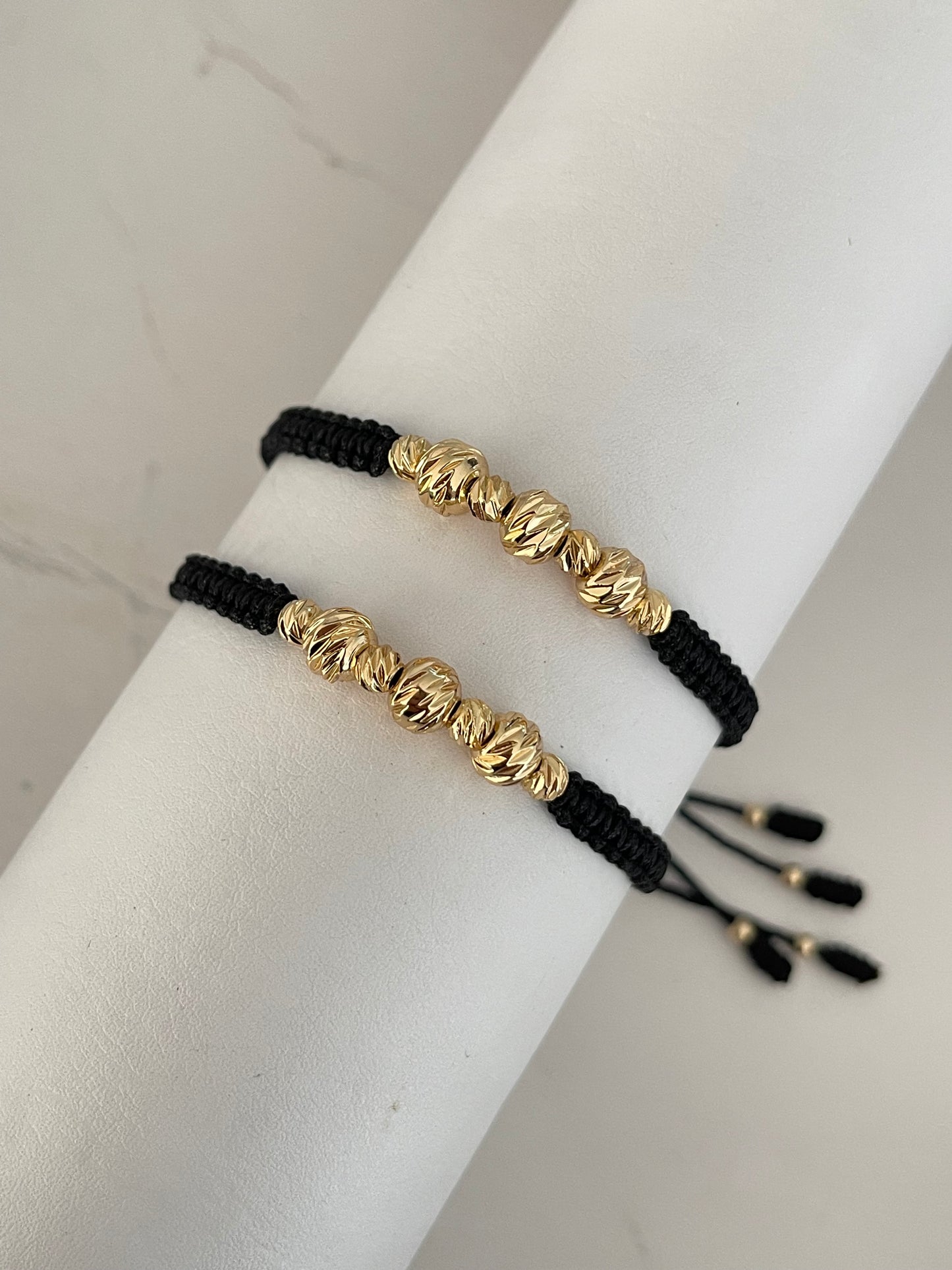 Pulseras de pareja diamantada (6mm y 4mm)