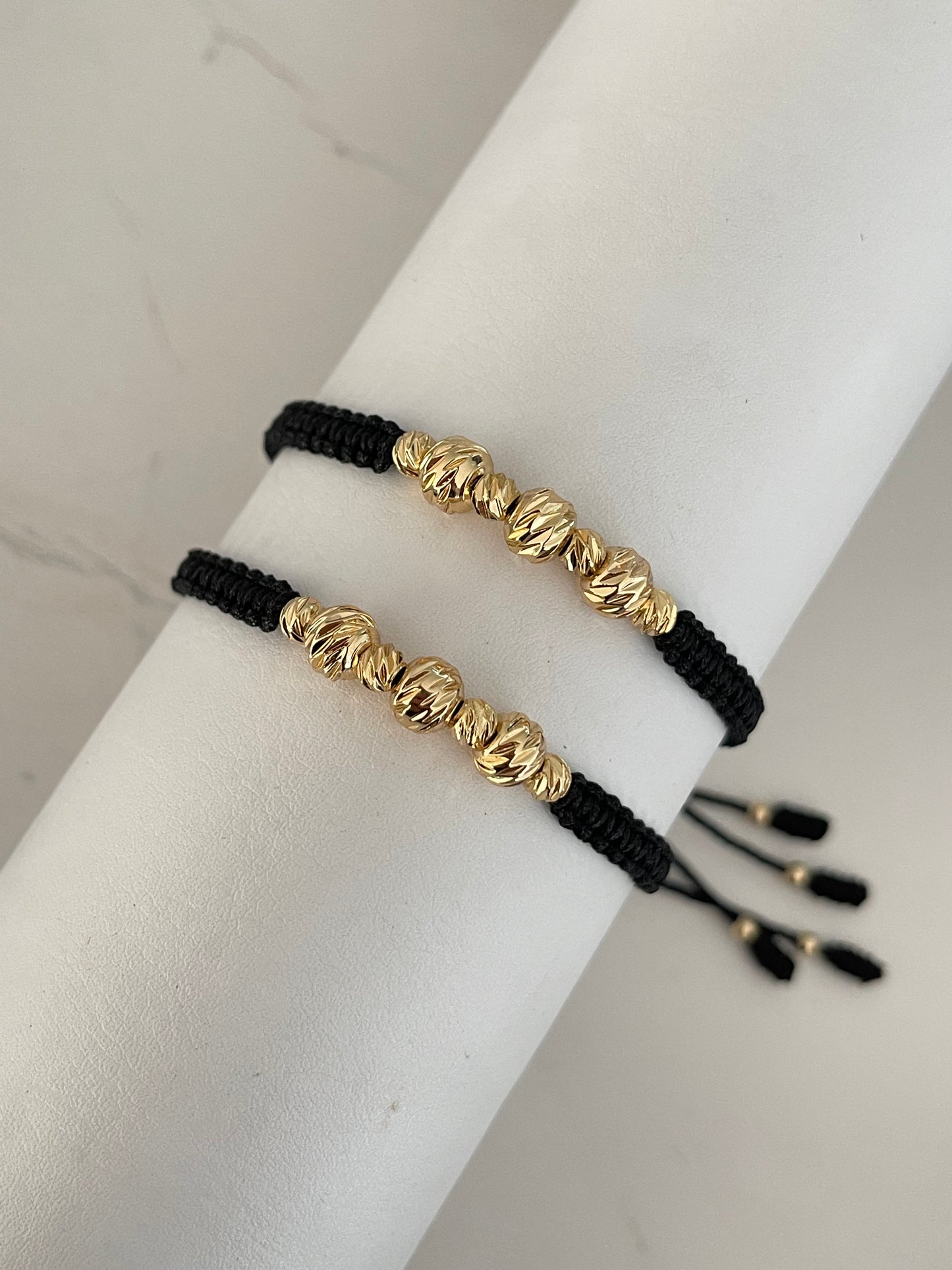 Pulseras de pareja diamantada (6mm y 4mm)