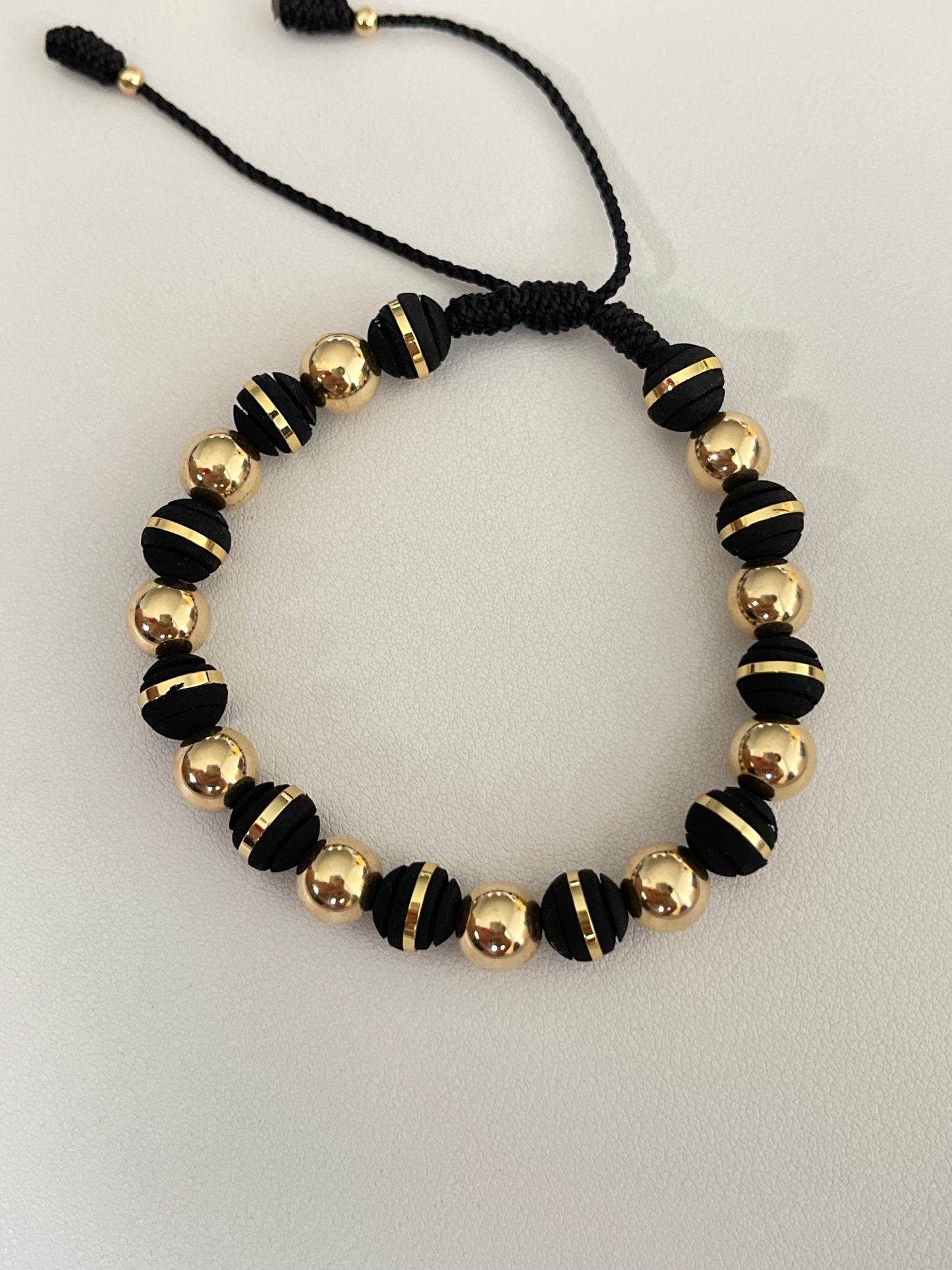 Pulsera balin 8mm y neopreno argollado