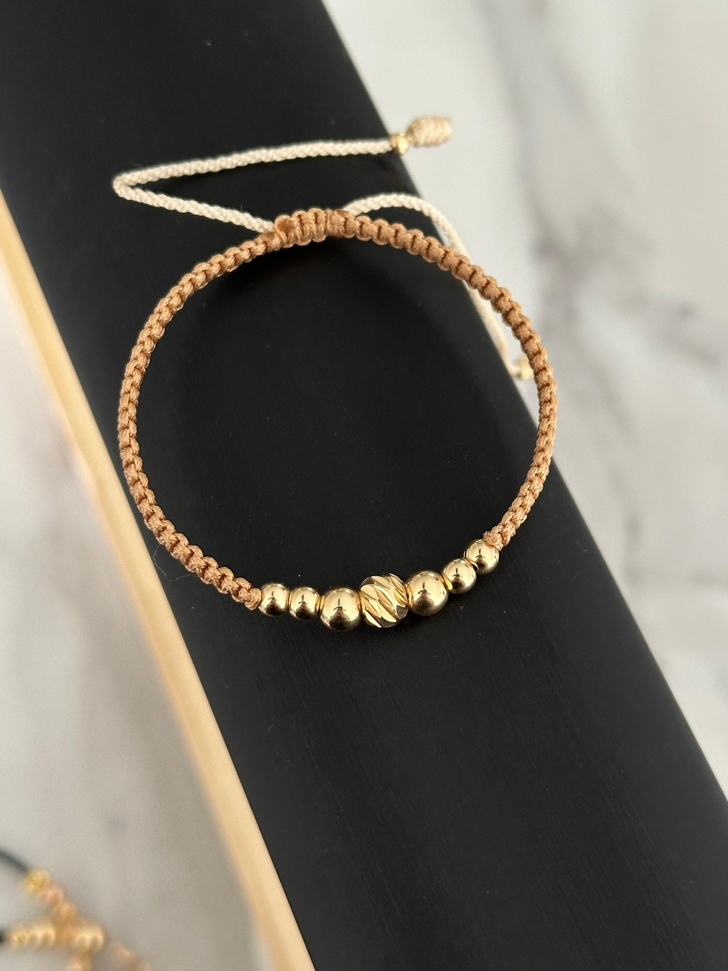 Pulsera balín diamantado #6 ( balín #4, #5 liso)