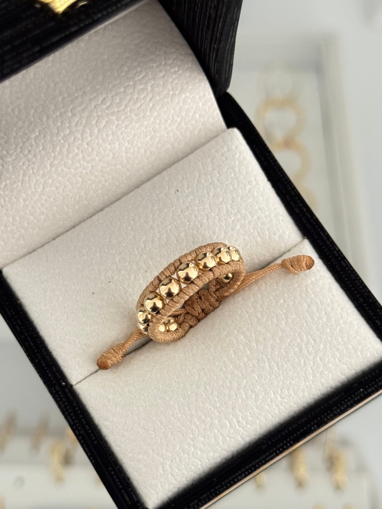 Anillo tejido balín 4mm