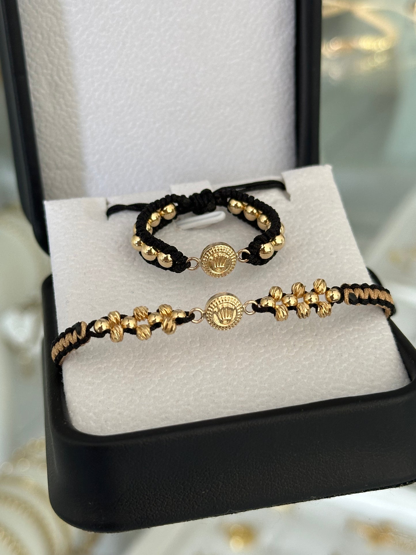 Conjunto pulsera y anillo. N° de Balín: #4, #3, #2diaman.