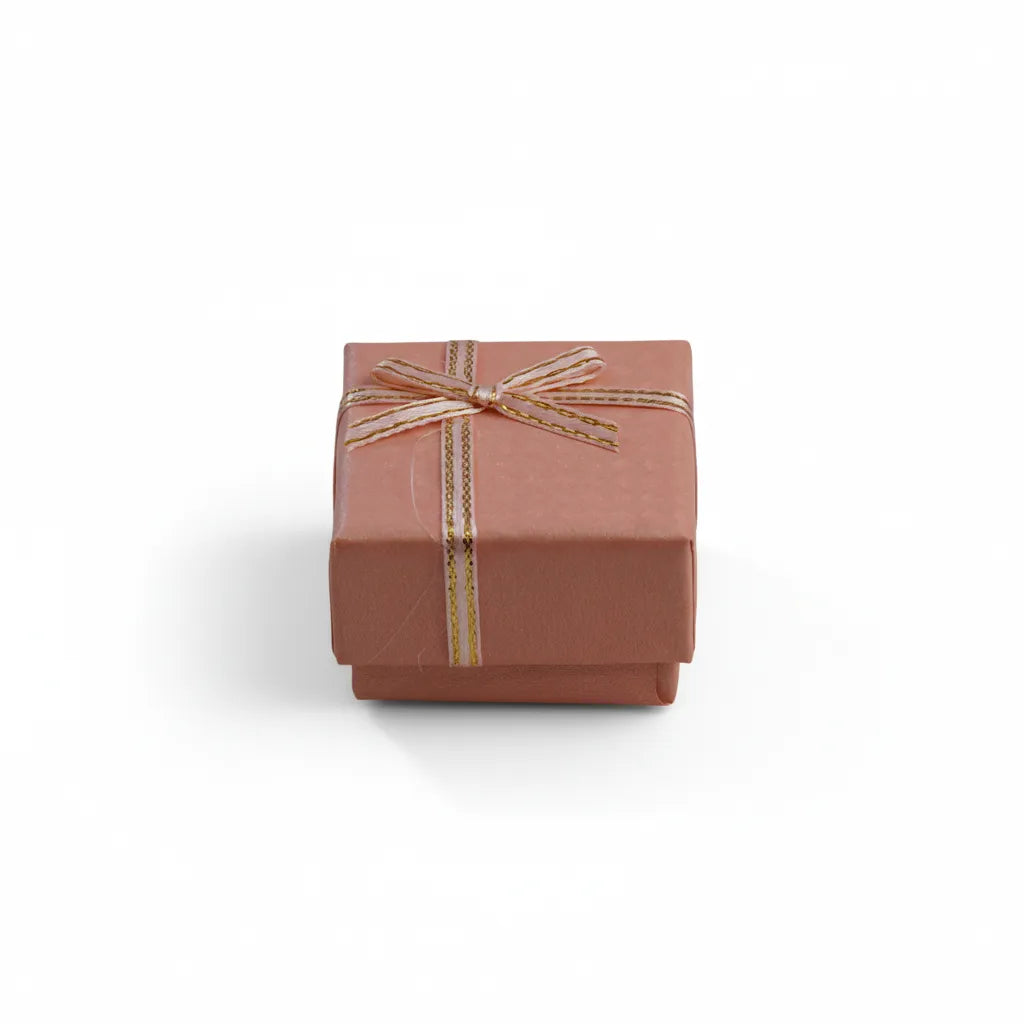 Caja de joyería 4 × 4 cm Salmón