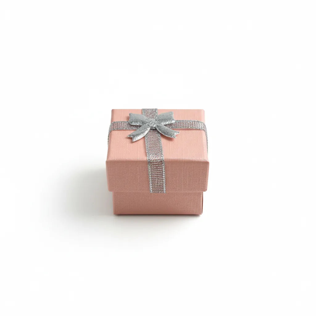 Caja de joyería 4 × 4 cm Salmón