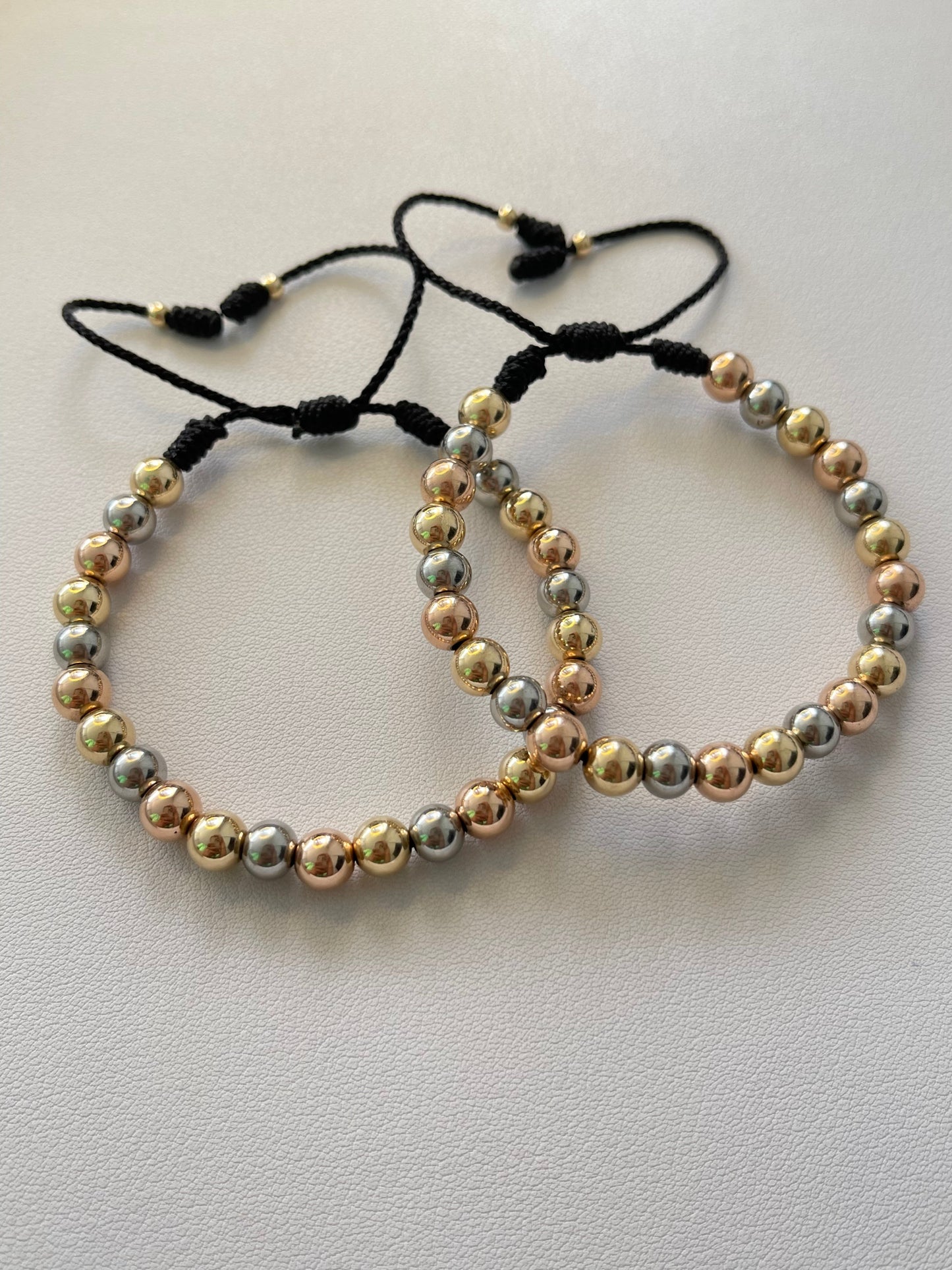 Pulsera Pareja 6mm 3 oros