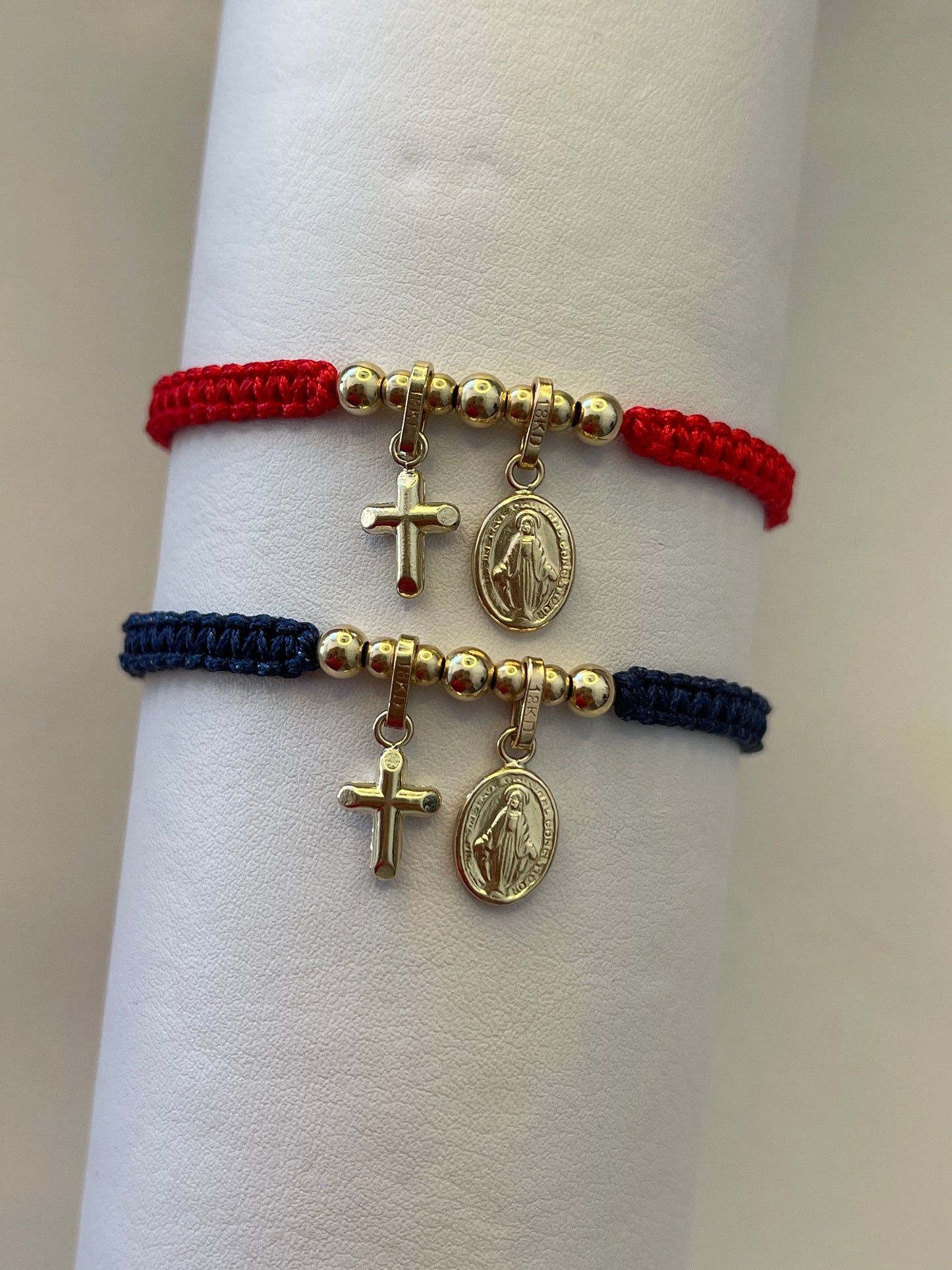 Pulsera Pareja milagrosa cruz (3mm y 4mm)