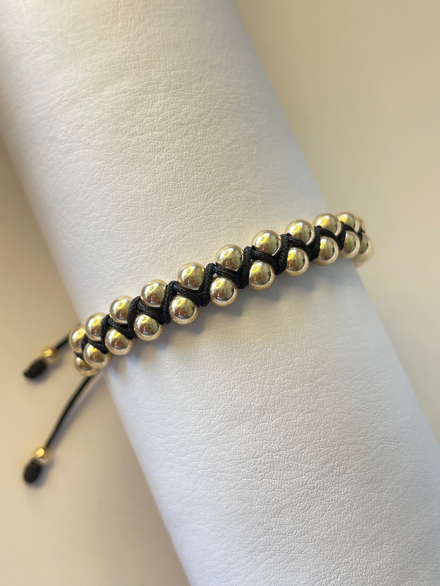Pulsera trenzada con balines #5