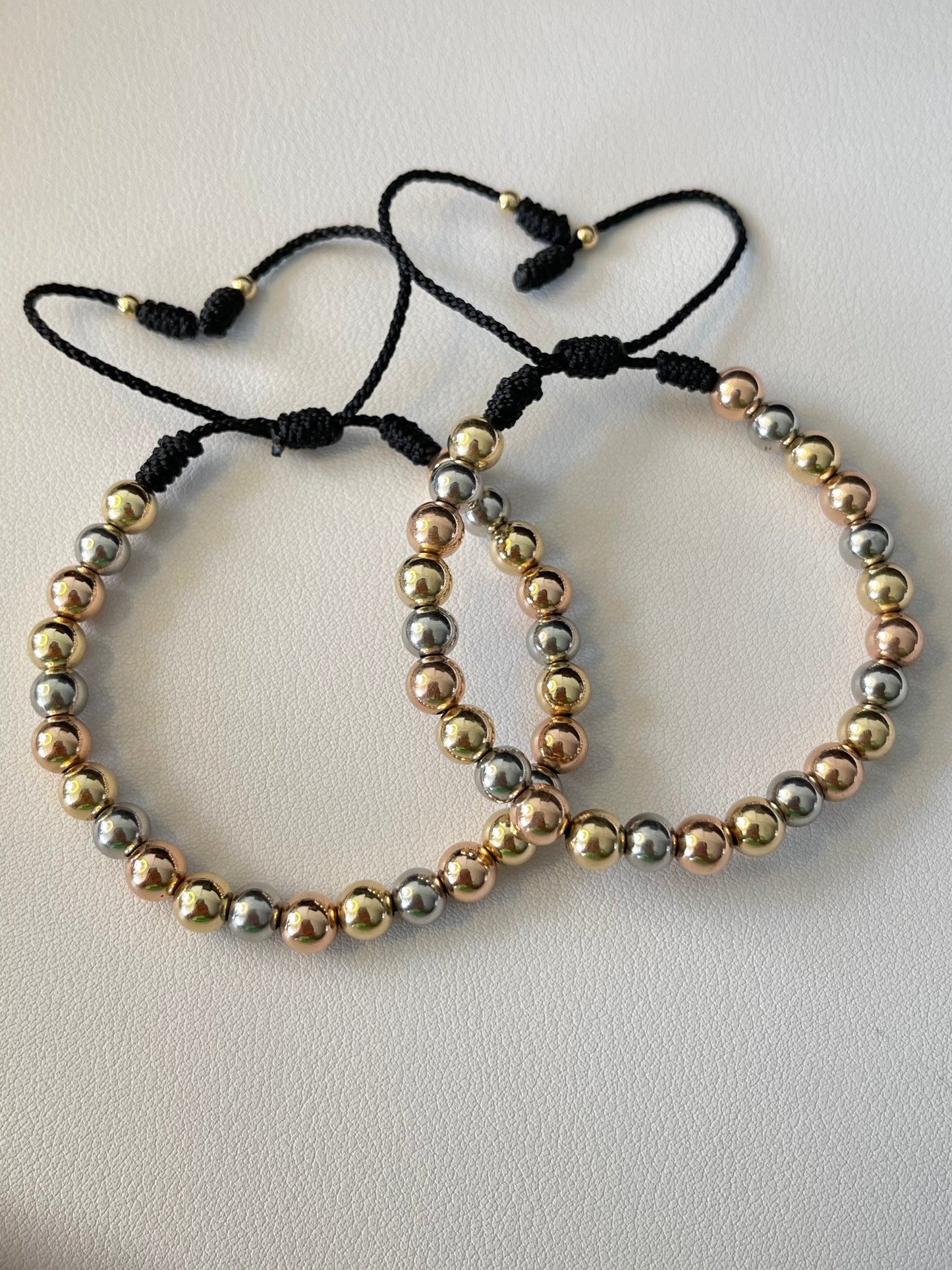 Pulsera Pareja 6mm 3 oros