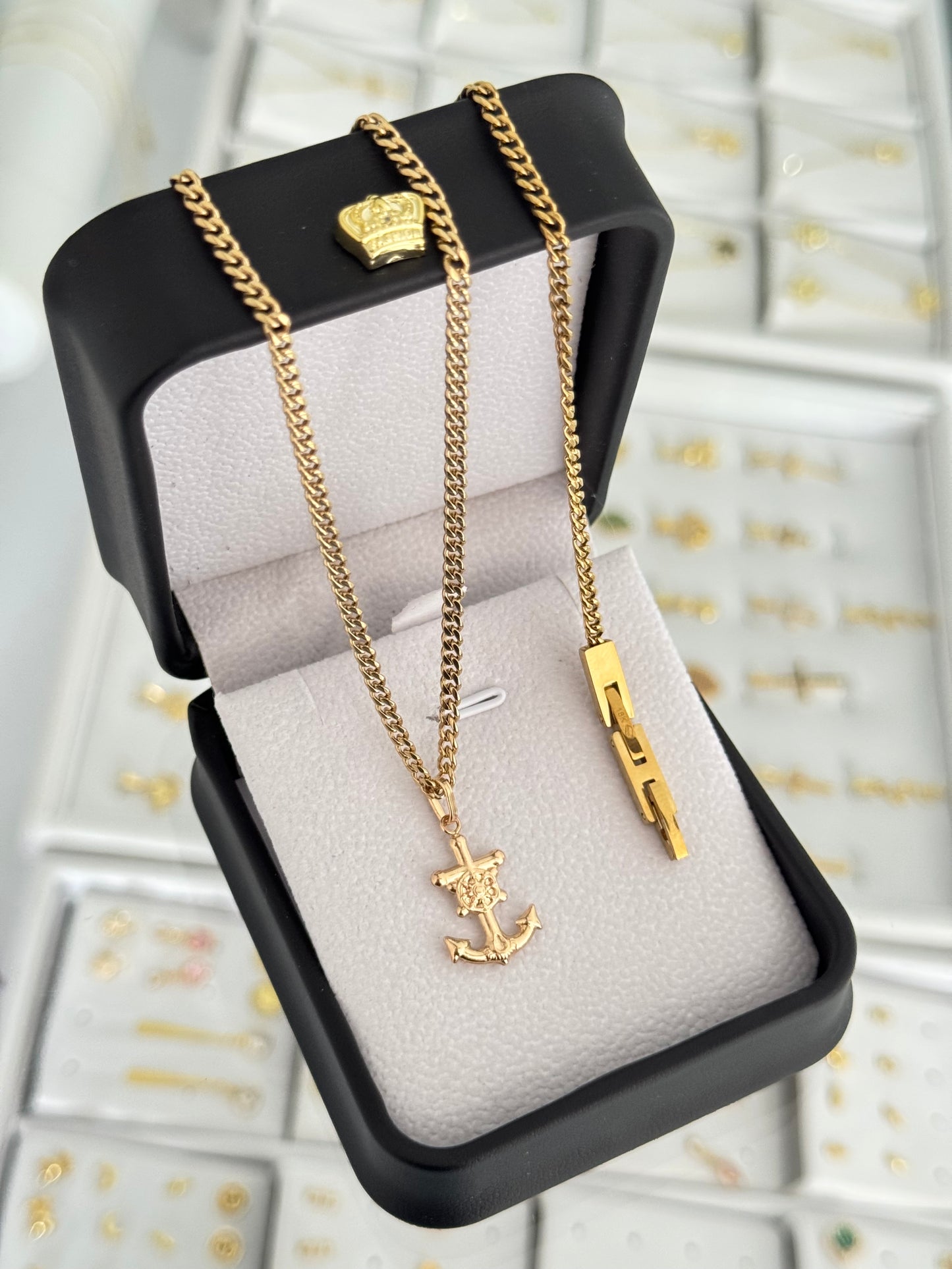 Conjunto ancla (cadena + dije + pulsera)