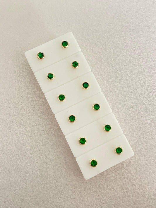 Topos piedra verde broche de seguridad