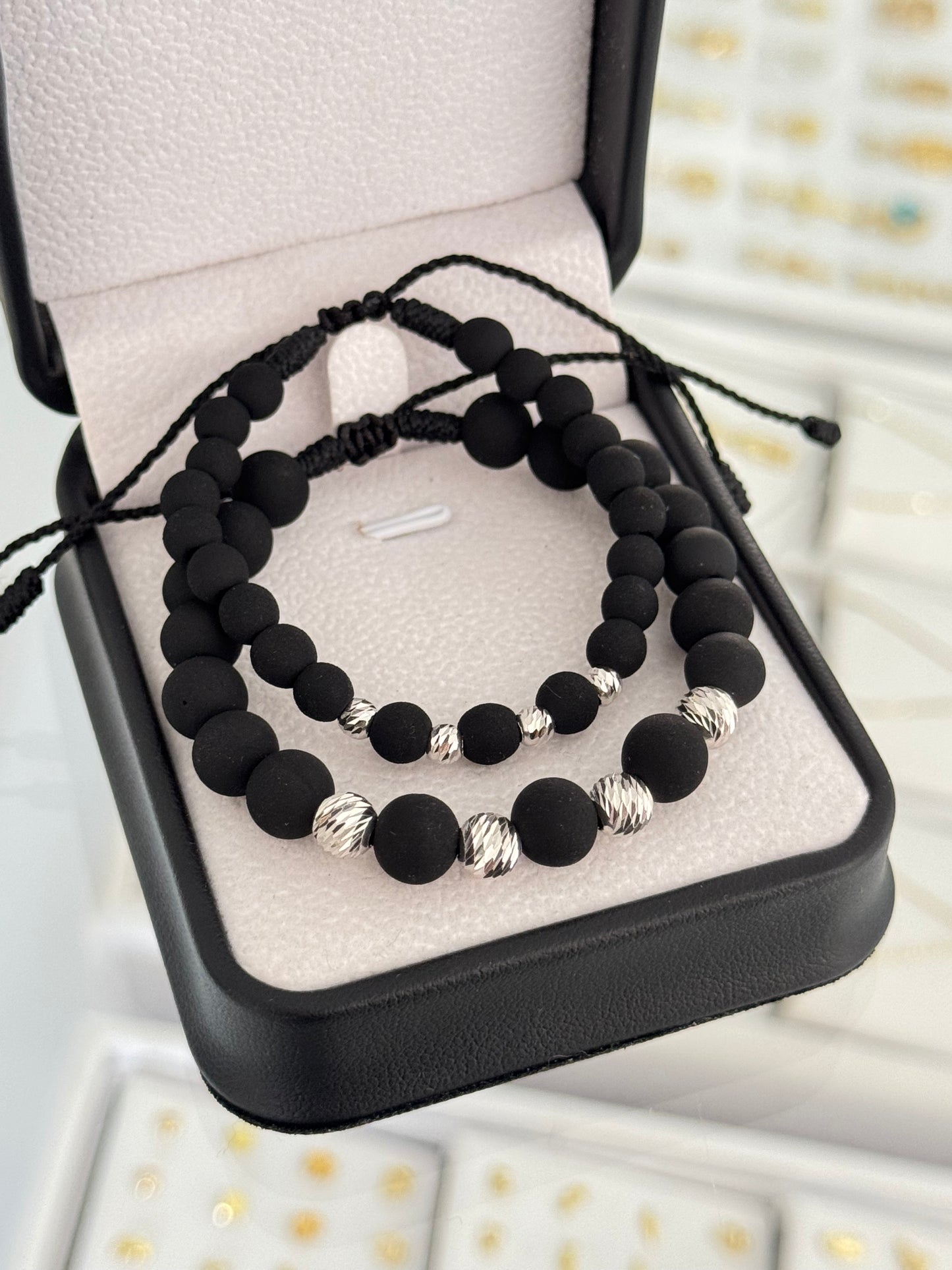 Pulsera pareja neopreno diamantado