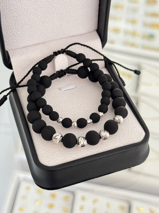 Pulsera pareja neopreno diamantado