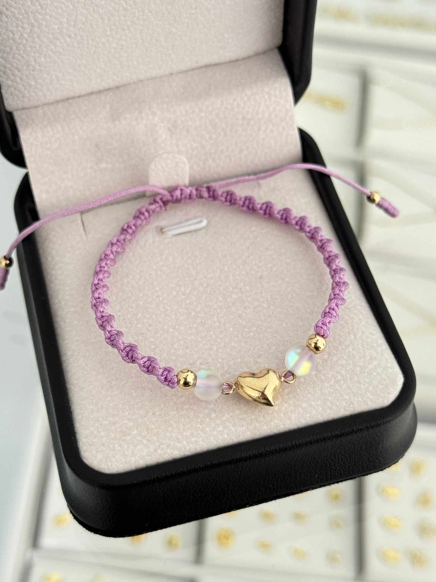 Pulsera corazón soplado. N de balín: #4