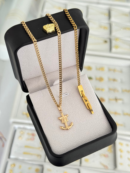 Conjunto ancla (cadena + dije + pulsera)