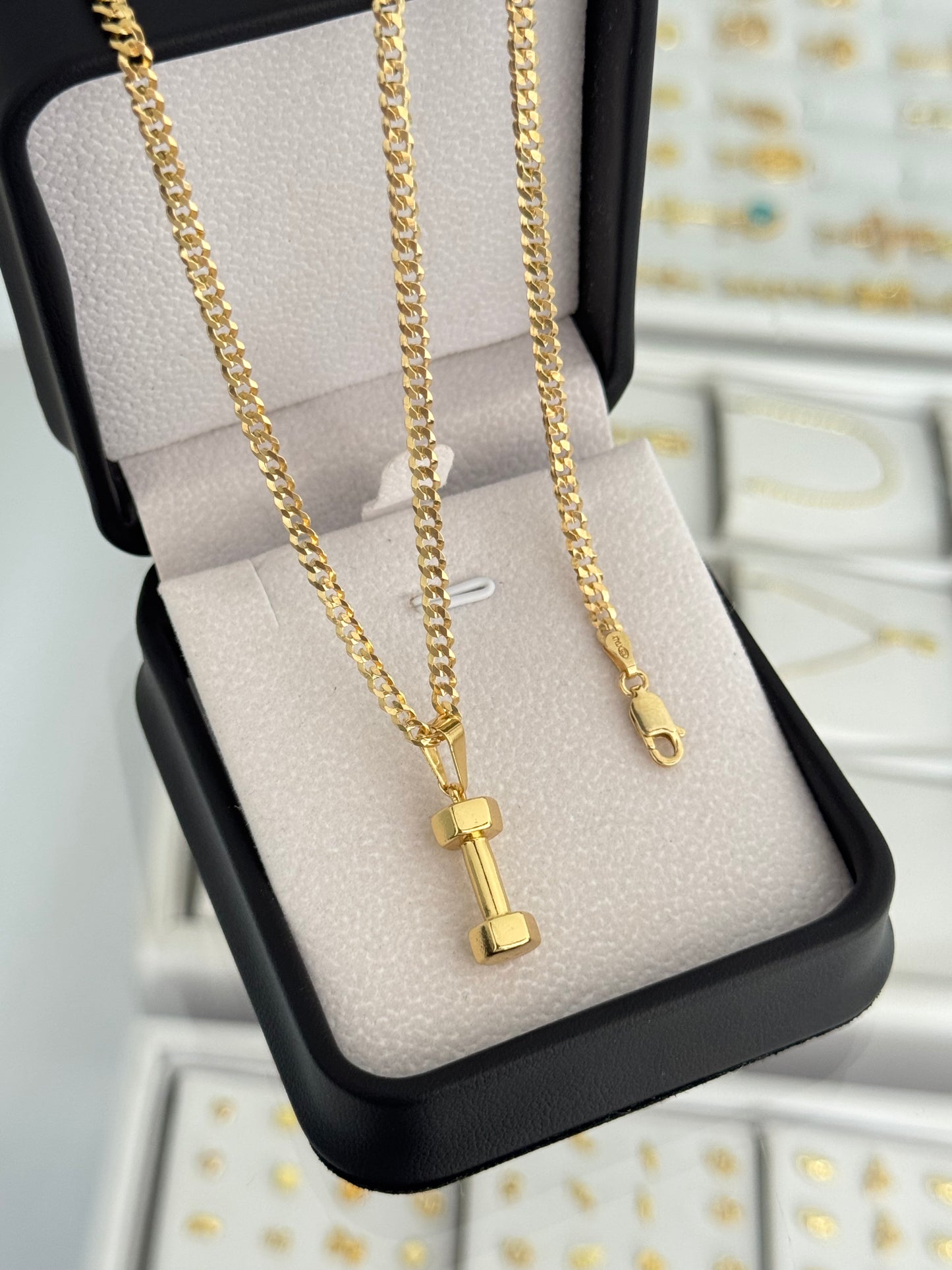 Conjunto mancuerna (cadena y pulsera cuban link it 3.1mm 65 / 19.5cms + dije)