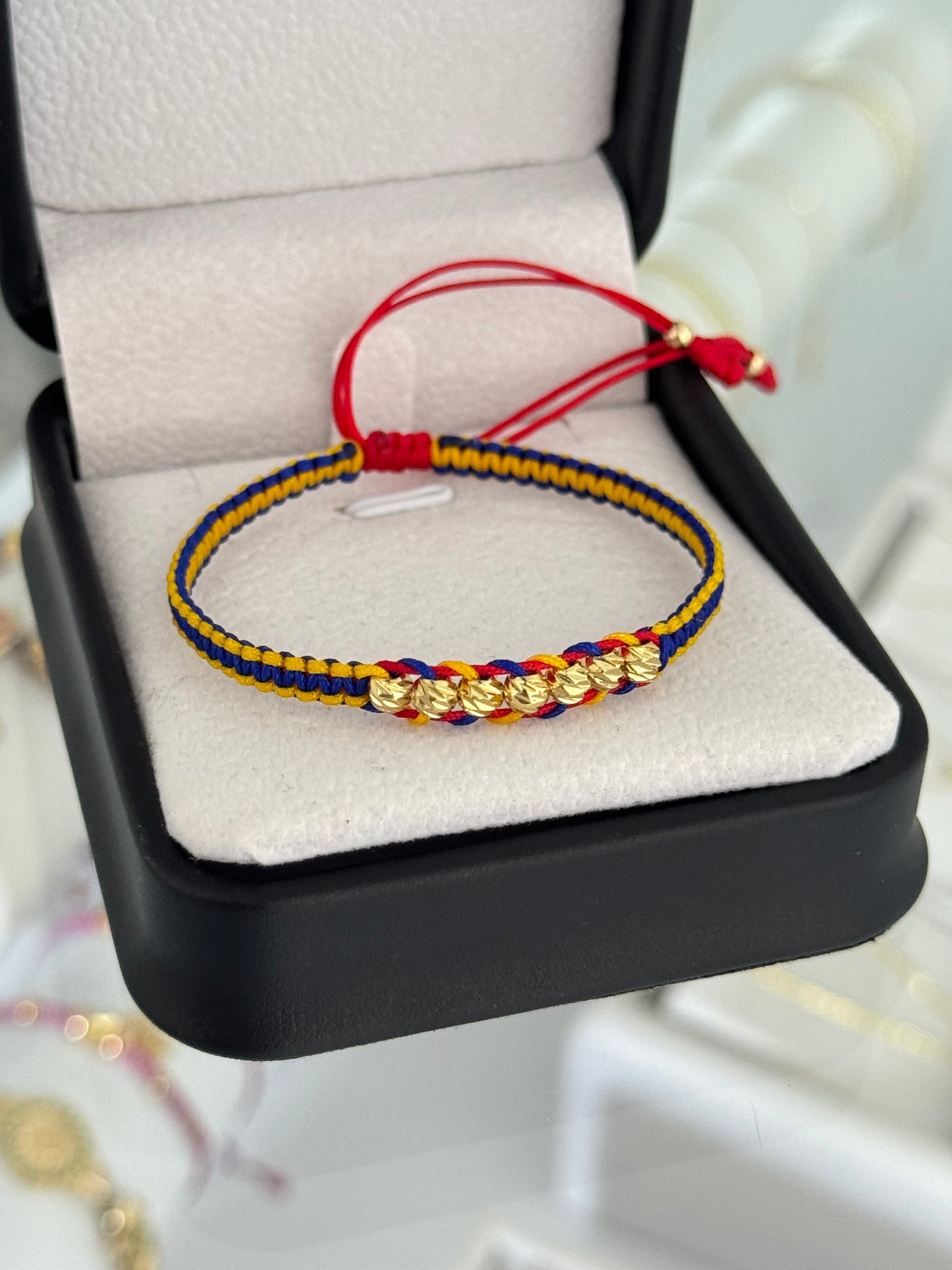 Pulsera tejida balín #4 diamantado BLZ