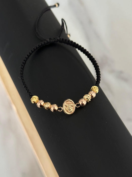 Pulsera san Miguel pequeño. N° de Balín: #5 rosa, #5 diamantado, #5 italiano.