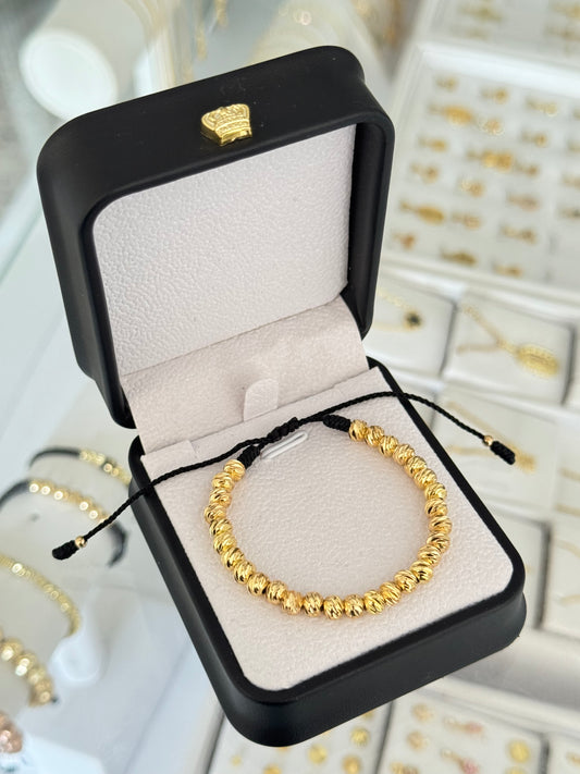 Pulsera con balines #5 diamantados completa.