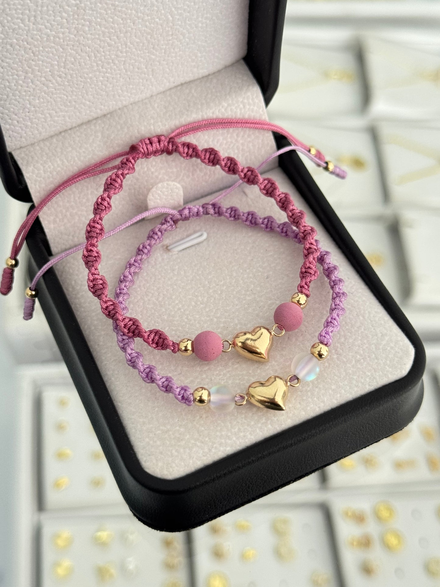 Pulseras amigas corazón soplado