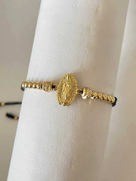 Pulsera Virgen guadalupe tallada (6mm,4mm)