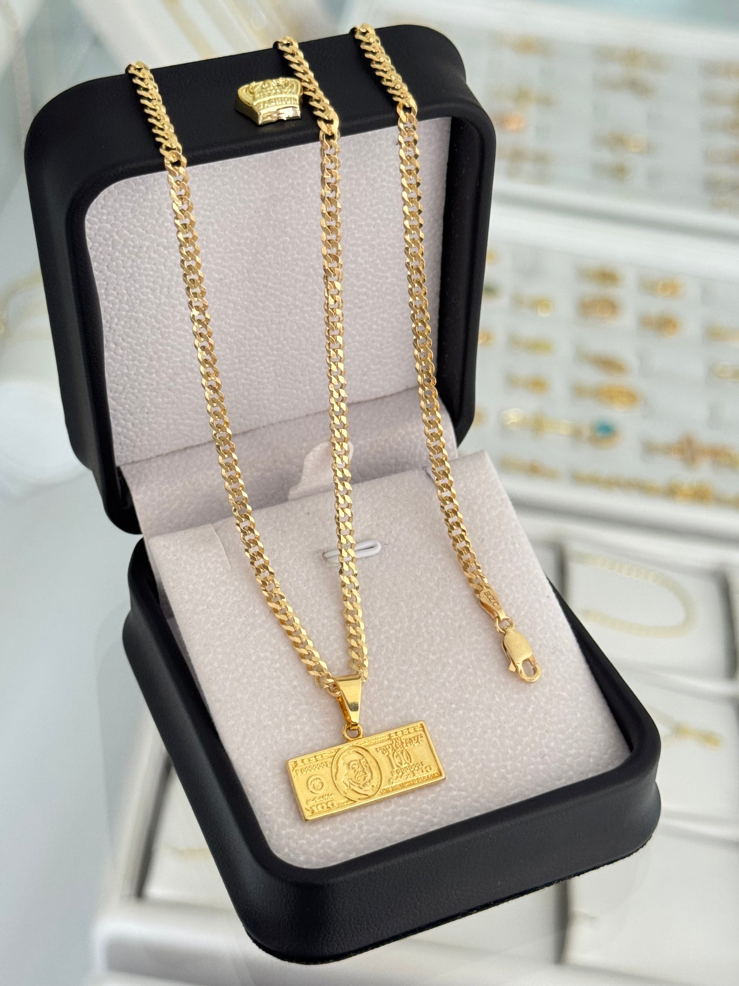 Conjunto dólar (cadena y pulsera cuban link it 1.3mm 65 / 19.5cms + dije)