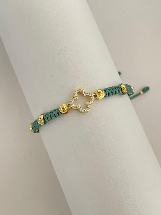 Pulsera clover circones silueta (5mm)