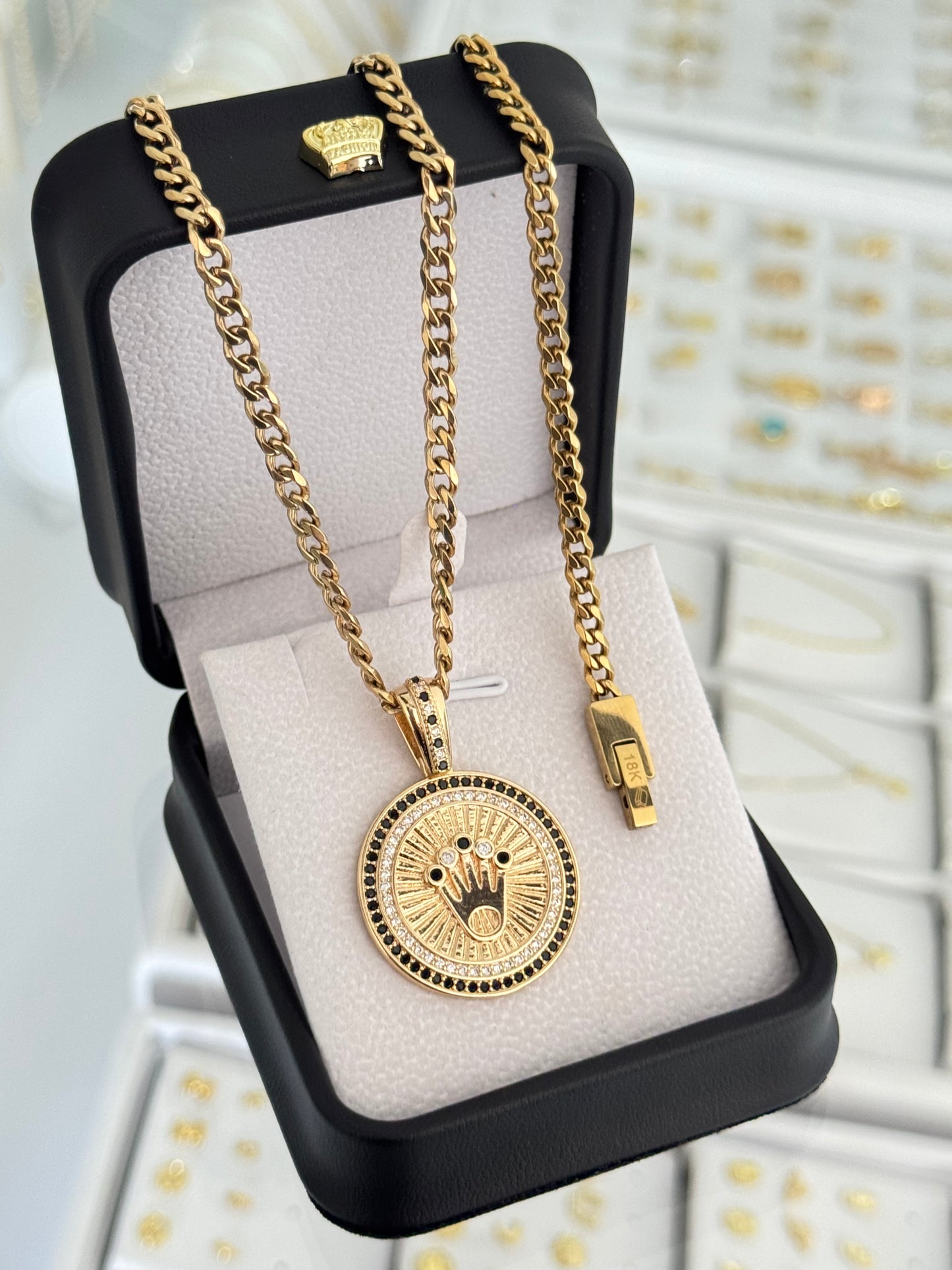 Conjunto rlx grande circones (cadena y pulsera cubana 4mm alta gama + dije)