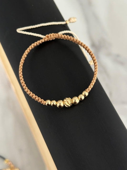 Pulsera balín diamantado #6 ( balín #4, #5 liso)