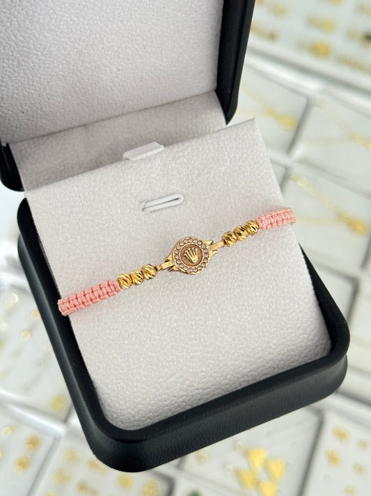 Pulsera rlx rosado pequeño. N de balín: #4 diamantado.