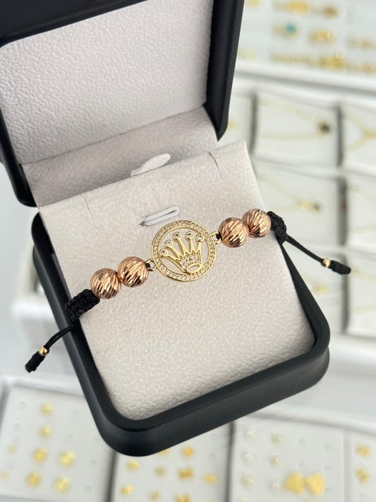 Pulsera rlx corona circones rosa. N de balín: #8 diamantado