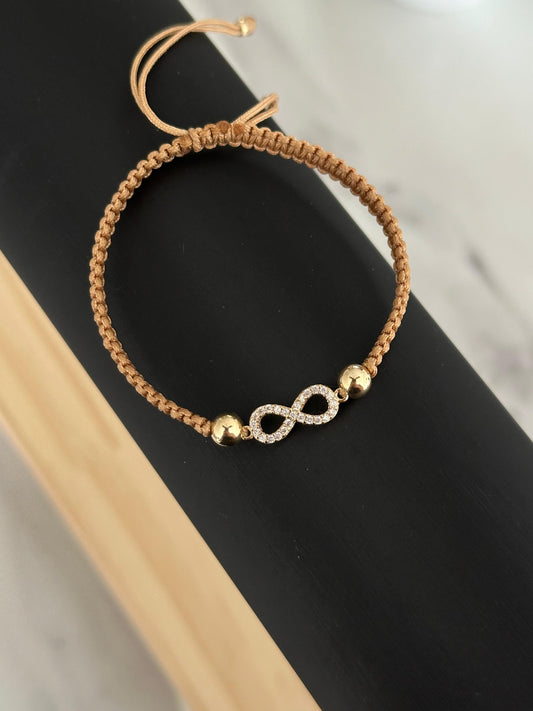 Pulsera infinito circones ( balín 5mm)