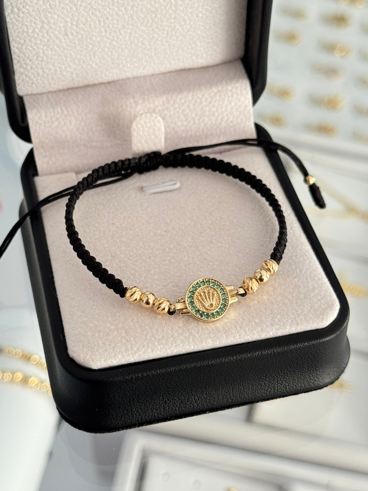 Pulsera rlx verde. N de balín: #4 liso, #4 diamantado