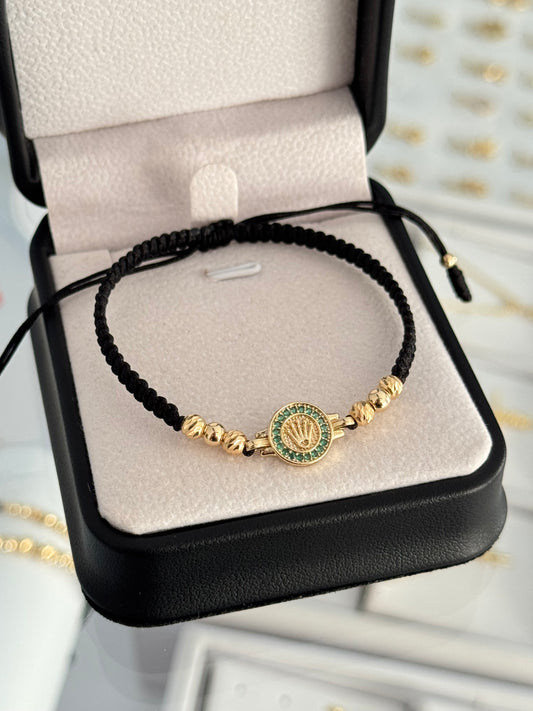 Pulsera rlx verde. N de balín: #4 liso, #4 diamantado