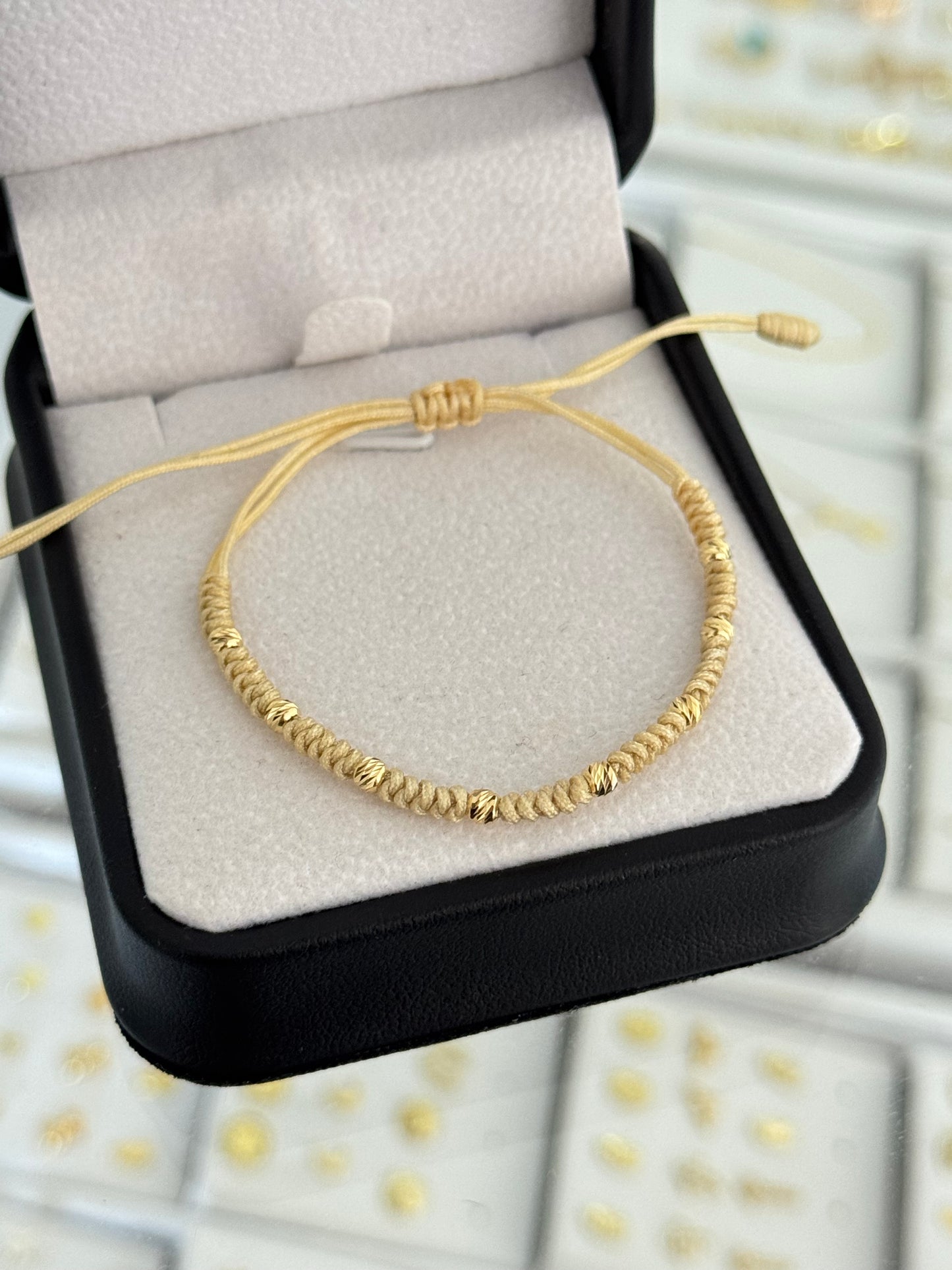 Pulsera tejido serpiente. N de balín: #3 diamantado