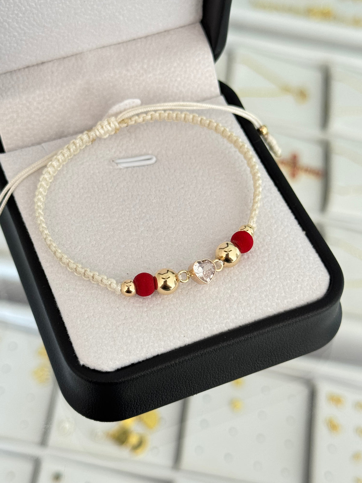 Pulsera corazón cristal. N de balín: #4, #6