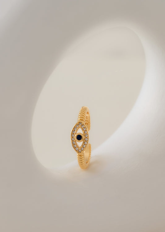 Anillo ojo turco azul ajustable