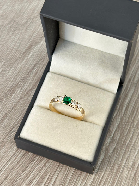 Anillo promise 5 circones verde exclusive