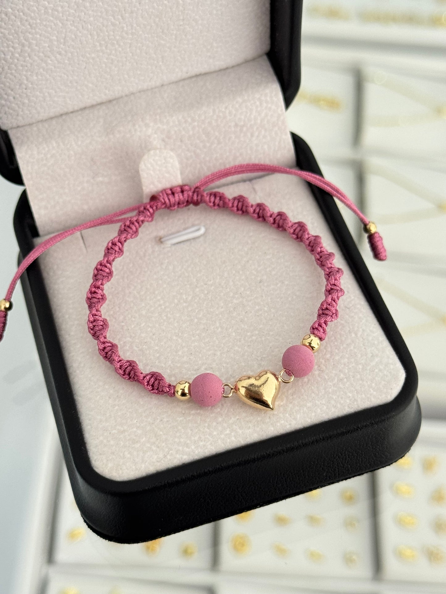 Pulsera corazón soplado. N de balín: #4