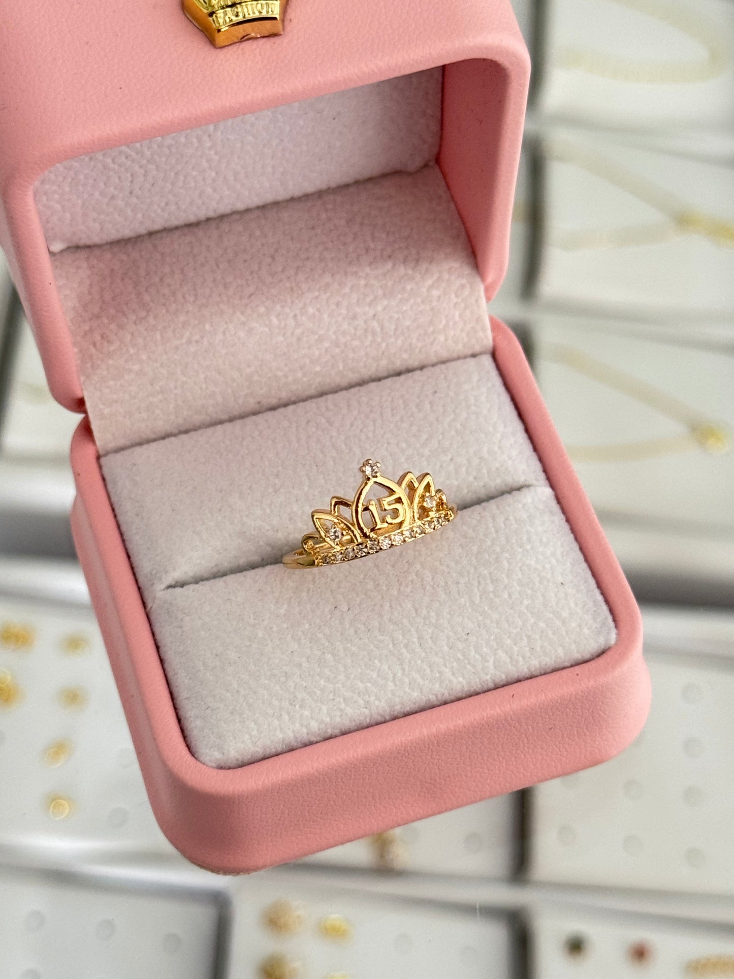 Anillo ajustable corona 15 años